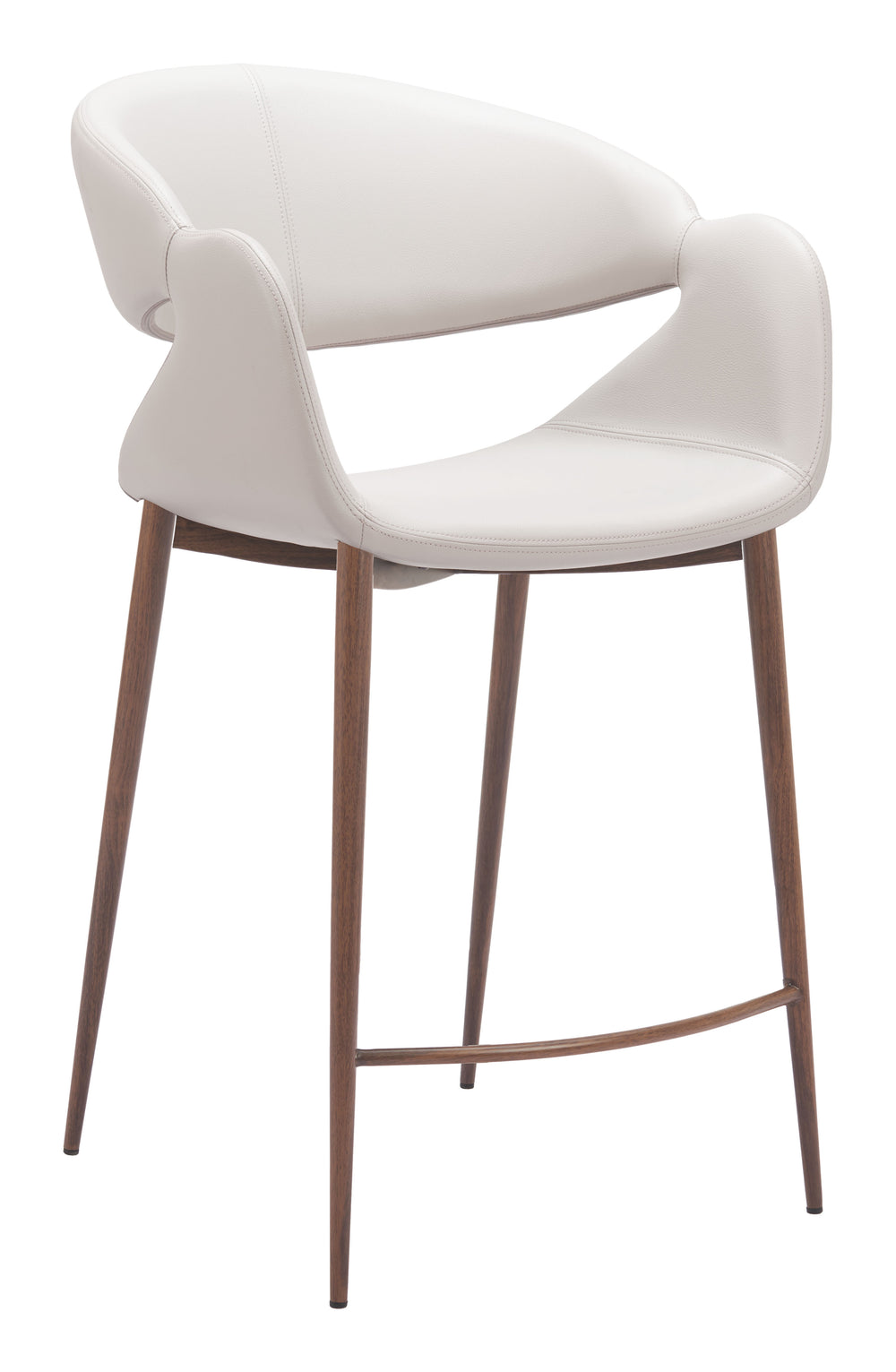 Zuo Modern Limay Counter Stool - Elegant Beige & Walnut Design With Water-resistant Vinyl For Stylish Interiors Beige 100% Polyurethane,Plywood,Steel 110930-zuo-modern
