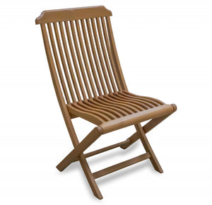 Homeroots 24" Brown Solid Wood Indoor Outdoor Deck Chair  Teak 476320