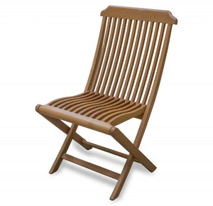 Homeroots 24" Brown Solid Wood Indoor Outdoor Deck Chair  Teak 476320