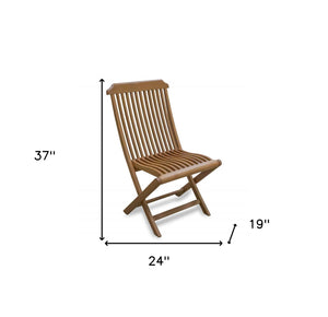 Homeroots 24" Brown Solid Wood Indoor Outdoor Deck Chair  Teak 476320