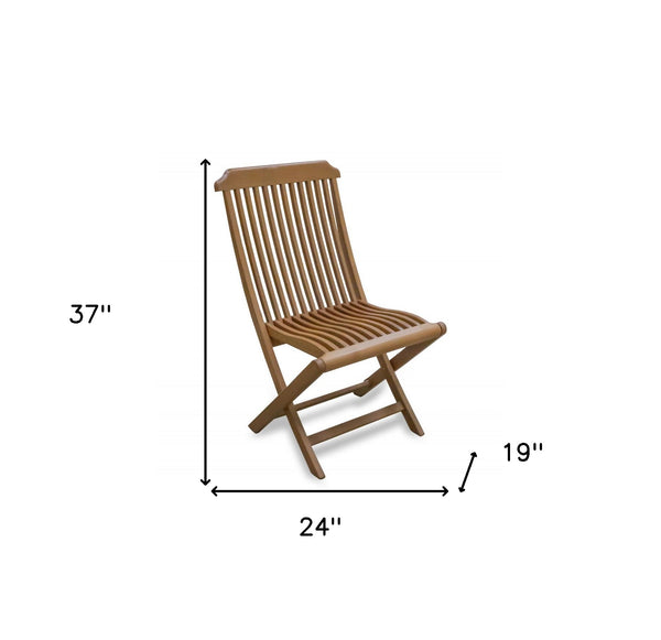 Homeroots 24" Brown Solid Wood Indoor Outdoor Deck Chair  Teak 476320