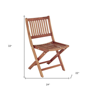 Homeroots 24" Brown Solid Wood Indoor Outdoor Deck Chair  Teak 476321