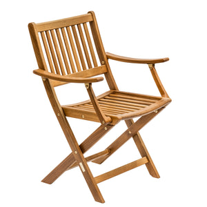 Homeroots 24" Brown Solid Wood Indoor Outdoor Deck Chair  Teak 476322