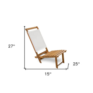 Homeroots 15" Brown And Natural Wood Solid Wood Outdoor Deck Chair  Teak 476324