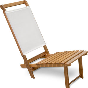 Homeroots 15" Brown And Natural Wood Solid Wood Outdoor Deck Chair  Teak 476324
