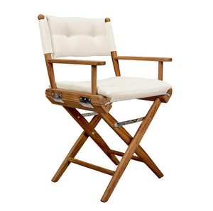 HomeRoots 23" Natural Solid Wood Folding Director Chair with Cream Cushion - Stylish, Durable & Versatile Seating 476333