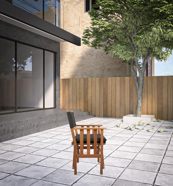 Homeroots 20" Black And Natural Wood Solid Wood Indoor Outdoor Director Chair With Black Cushion  Teak 476335