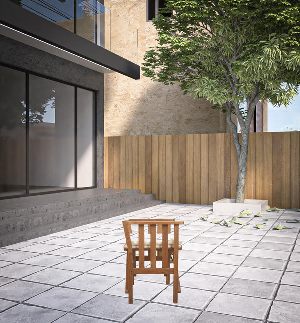 Homeroots 20" Ivory And Natural Wood Solid Wood Indoor Outdoor Director Chair With Ivory Cushion  Teak 476337