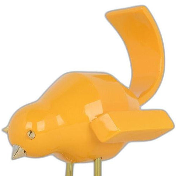 Homeroots 6" Yellow Ceramic Hand Painted Tabletop Sculpture  Ceramic 476366