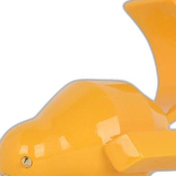 Homeroots 6" Yellow Ceramic Hand Painted Tabletop Sculpture  Ceramic 476366