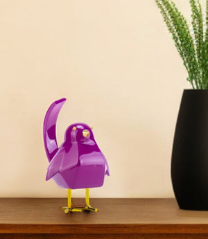 Homeroots 7" Purple Ceramic Hand Painted Tabletop Sculpture  Ceramic 476367