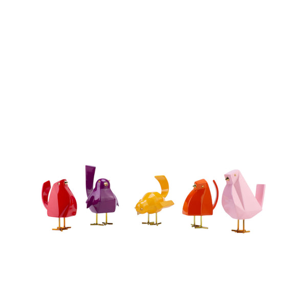 Homeroots Set Of Five 24" Pink And Purple Polyresin Hand Painted Tabletop Sculpture  Polyresin 476369