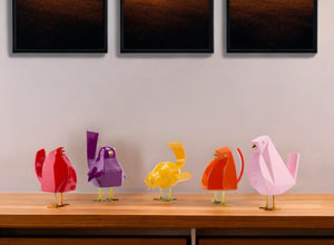 Homeroots Set Of Five 24" Pink And Purple Polyresin Hand Painted Tabletop Sculpture  Polyresin 476369