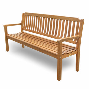 Homeroots 72" Teak Solid Wood Garden Bench   476411