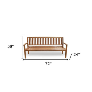 Homeroots 72" Teak Solid Wood Garden Bench   476411