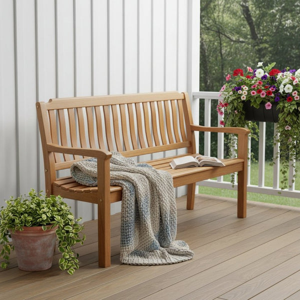 HomeRoots 72" Elegant Teak Solid Wood Garden Bench – Durable, Stylish Seating for Outdoor Spaces, Low Maintenance 476411