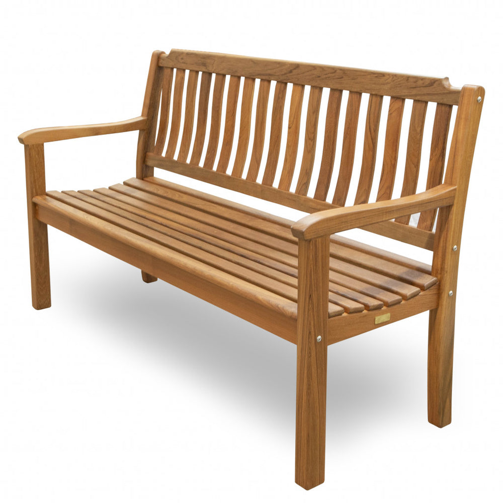 Homeroots 60" Teak Solid Wood Garden Bench   476412