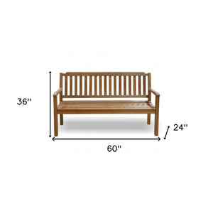 Homeroots 60" Teak Solid Wood Garden Bench   476412