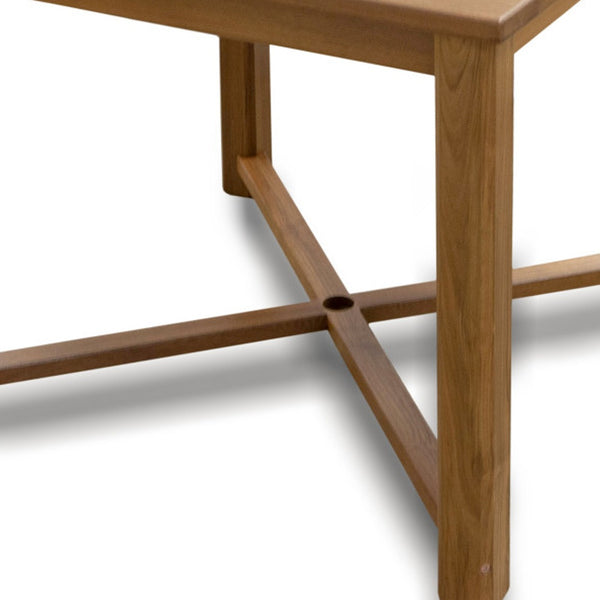 Homeroots 36" Brown Square Solid Wood Trestle Base Dining Table   476415