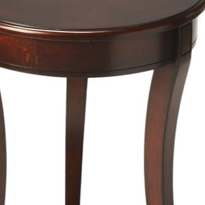 HomeRoots 26" Rustic Dark Brown Round End Table with Shelf - Versatile Accent Table for Any Room Decor 476436