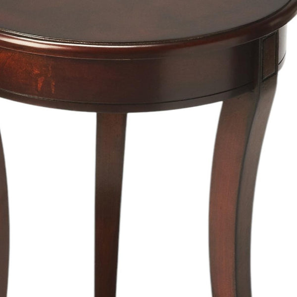HomeRoots 26" Rustic Dark Brown Round End Table with Shelf - Versatile Accent Table for Any Room Decor 476436