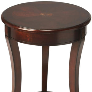 HomeRoots 26" Rustic Dark Brown Round End Table with Shelf - Versatile Accent Table for Any Room Decor 476436