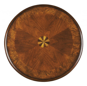 HomeRoots 26" Rustic Round End Table with Distressed Olive Ash Top & Convenient Shelf for Small Spaces 476437