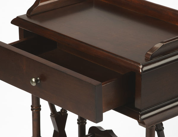 Homeroots 24" Dark Brown Solid And Manufactured Wood End Table With Drawer And Shelf With Magazine Holder   476438