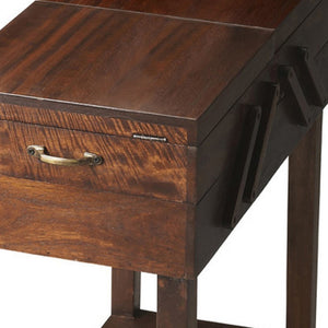 HomeRoots 28" Dark Brown Solid Wood End Table with Drawer & Shelf – Rustic Accent for Living Room & Bedroom 476441