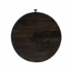 Homeroots 24" Dark Brown Round Column Shaped Pedestal End Table With Four Drawers   476446