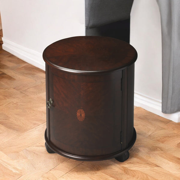Homeroots 24" Dark Brown Round End Table   476450