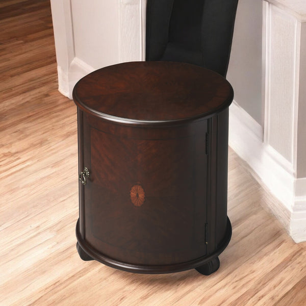 Homeroots 24" Dark Brown Round End Table   476450