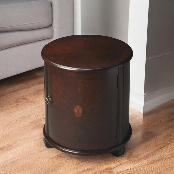 Homeroots 24" Dark Brown Round End Table   476450