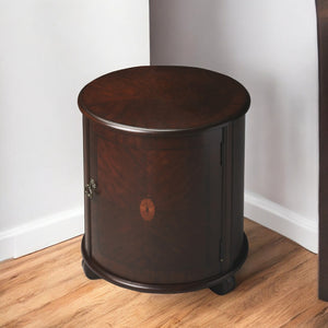 Homeroots 24" Dark Brown Round End Table   476450