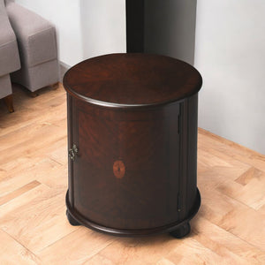 Homeroots 24" Dark Brown Round End Table   476450