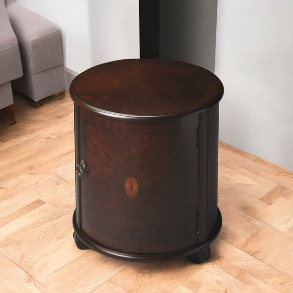 Homeroots 24" Dark Brown Round End Table   476450