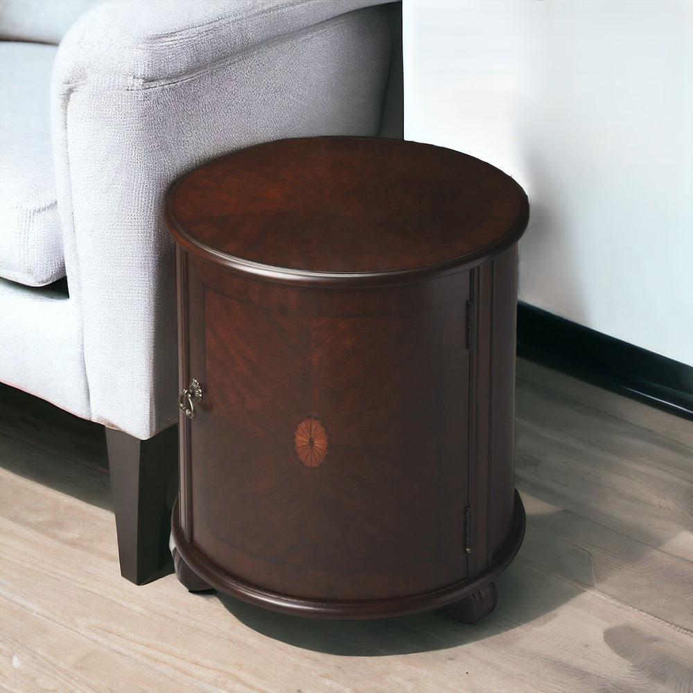 Homeroots 24" Dark Brown Round End Table   476450