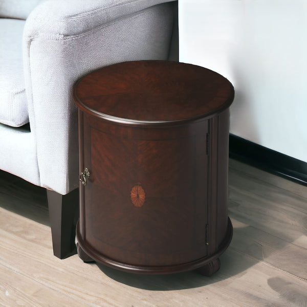 Homeroots 24" Dark Brown Round End Table   476450