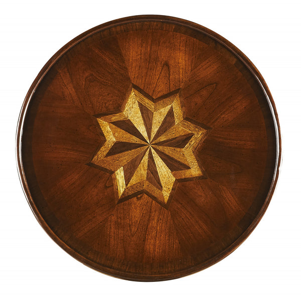 Homeroots 24" Wood Brown Wood And Solid Wood Round End Table With Shelf   476452