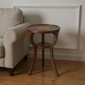 HomeRoots 24" Rustic Solid Wood Round End Table with Shelf – Versatile Accent for Small Spaces & Decor 476452