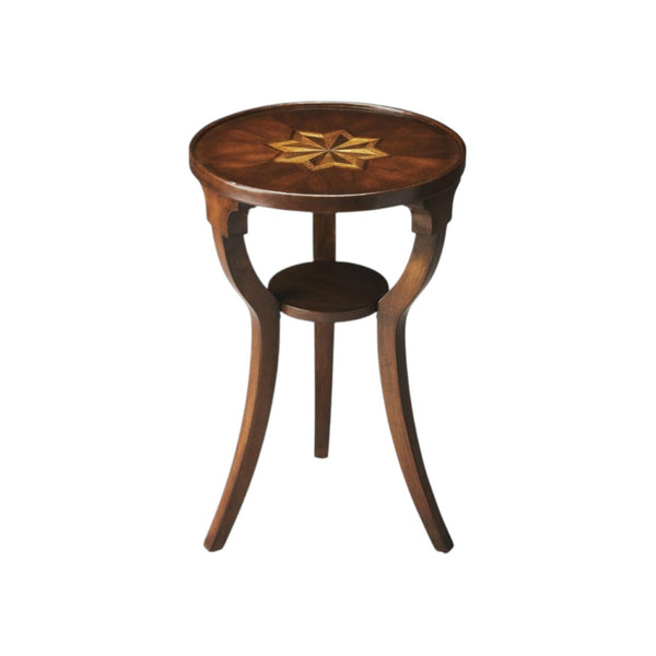 HomeRoots 24" Rustic Solid Wood Round End Table with Shelf – Versatile Accent for Small Spaces & Decor 476452