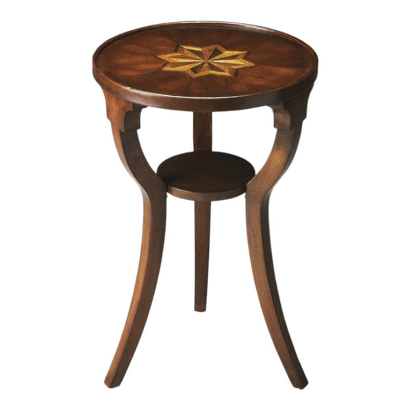HomeRoots 24" Rustic Solid Wood Round End Table with Shelf – Versatile Accent for Small Spaces & Decor 476452