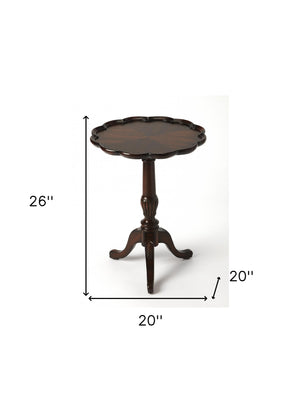 Homeroots 26" Dark Brown And Cherry Manufactured Wood Round End Table   476459