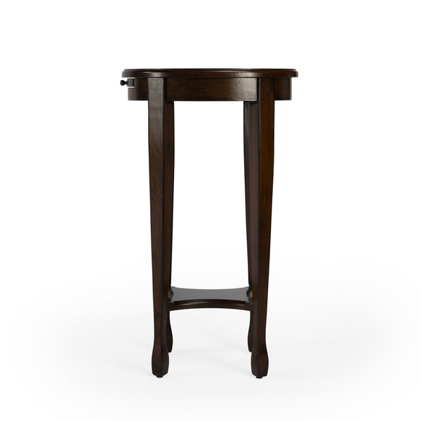Homeroots 26" Chestnut Oval End Table With Shelf   476463