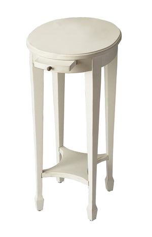 Homeroots 26" White Oval End Table With Shelf   476465