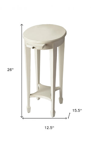 Homeroots 26" White Oval End Table With Shelf   476465