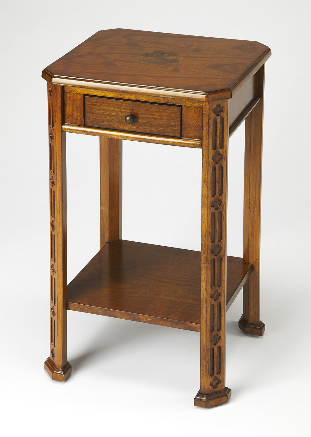 Homeroots 27" Medium Brown And Olive Ash Manufactured Wood Rectangular End Table With Drawer And Shelf   476468