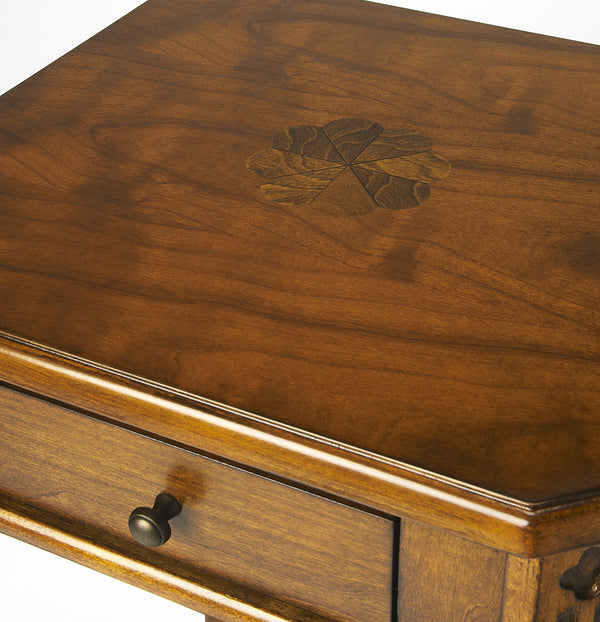 Homeroots 27" Medium Brown And Olive Ash Manufactured Wood Rectangular End Table With Drawer And Shelf   476468