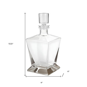 Homeroots Clear Crystal Angular Shape Stemless Decanter  Lead Free Crystal 476497