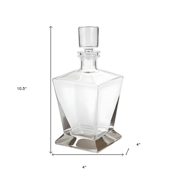 Homeroots Clear Crystal Angular Shape Stemless Decanter  Lead Free Crystal 476497
